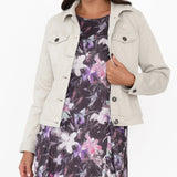 Cafe Latte Stretch Jean Jacket Stone