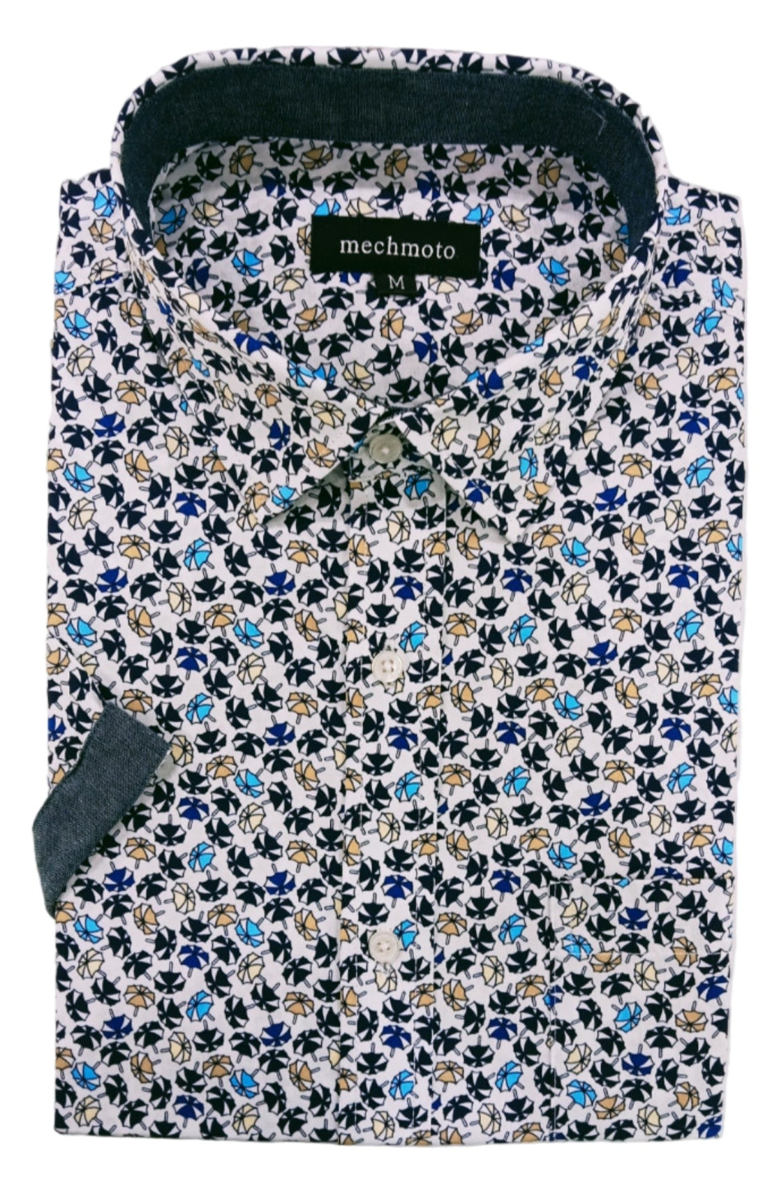 Floral patterned pouch with a strap on a white background