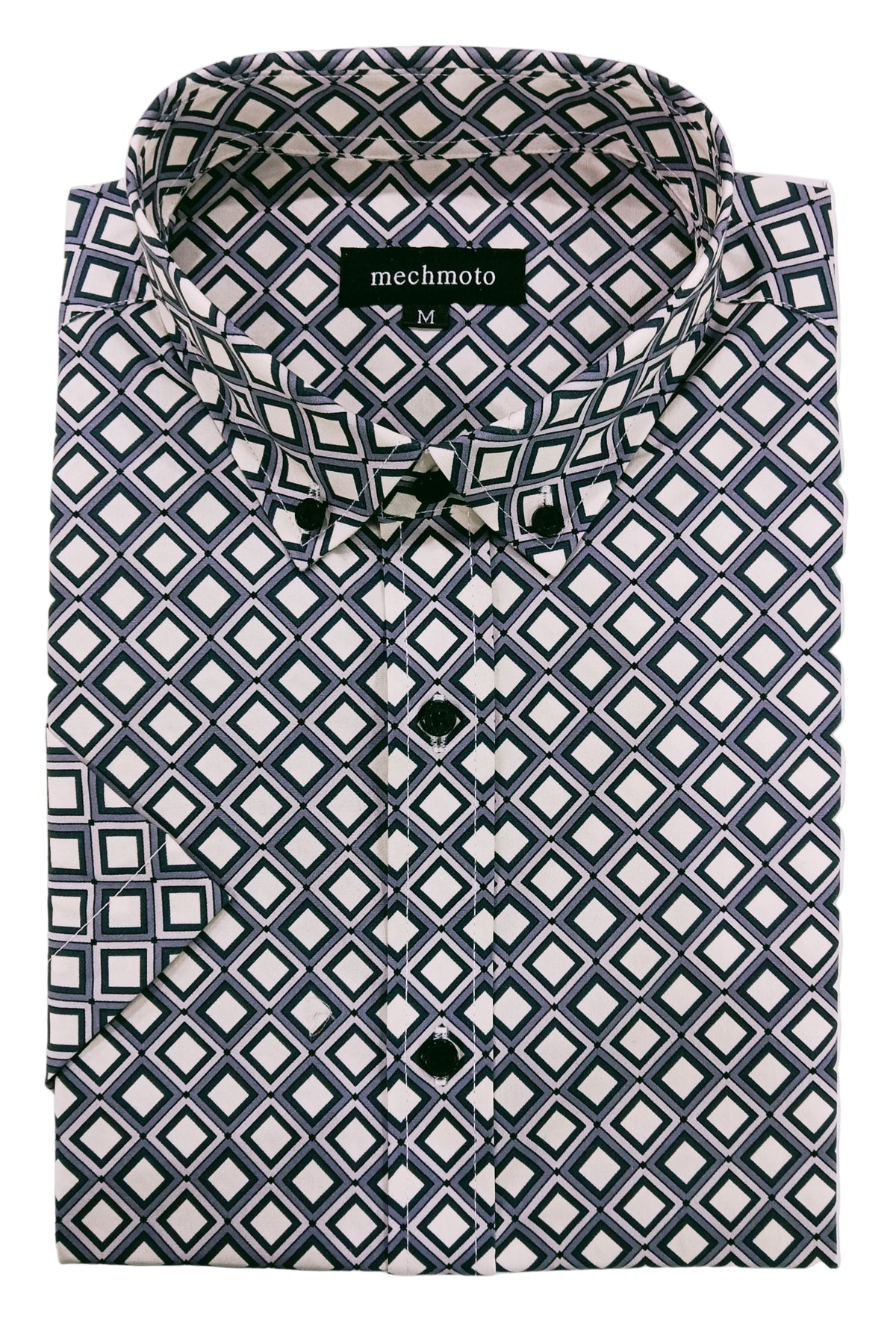 Mechmoto Cotton Stretch Shirt Geo Grey