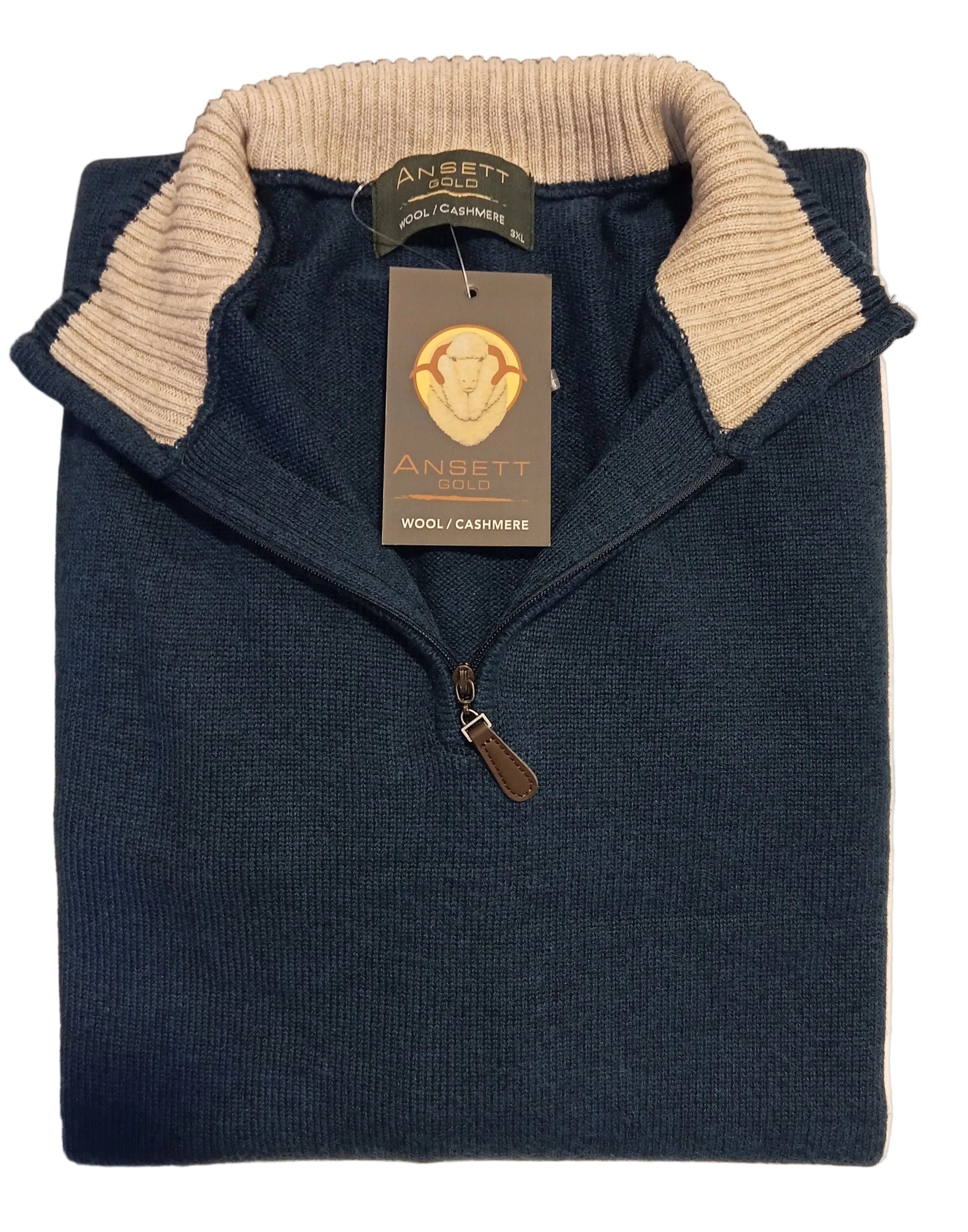 Ansett Wool Cashmere Half Zip Jumper