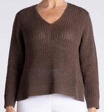 Two-T's V Neck Tape Yarn Knit