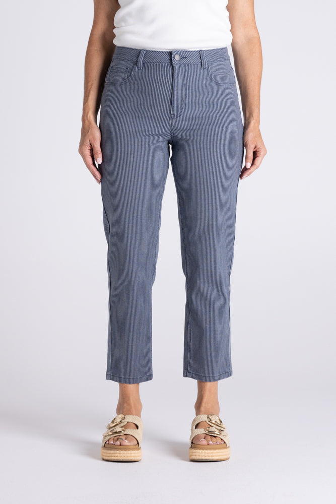 Two-T's Mini Stripe 7/8 Slim Jeans