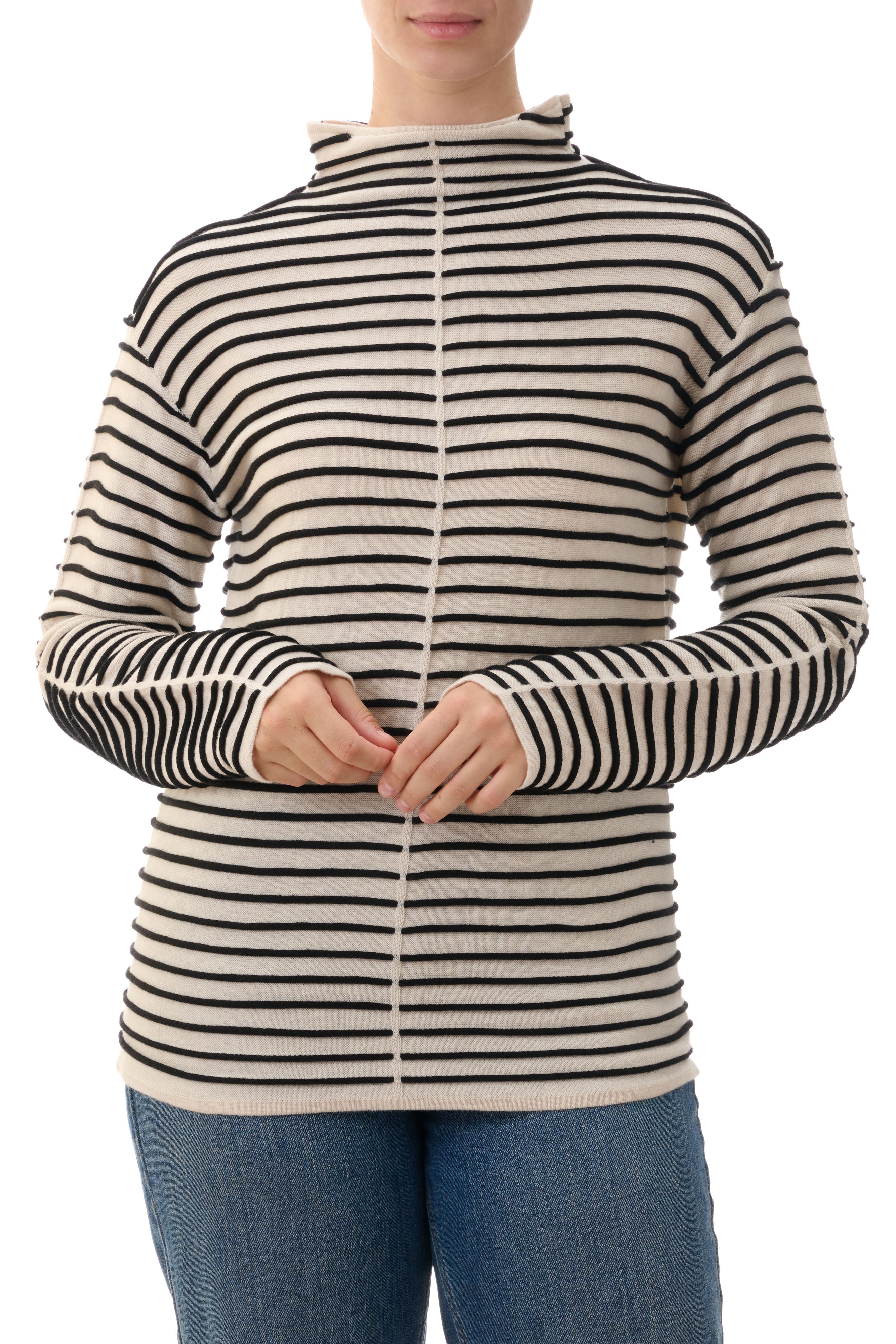 Slade Mock Neck Stripe Jumper