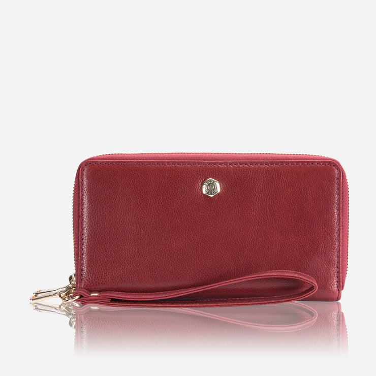 Jekyll & Hide Zulu Ladies Double Zip Around/Wristlet, Red