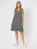 Threadz Stripe Frilled Hem Dress