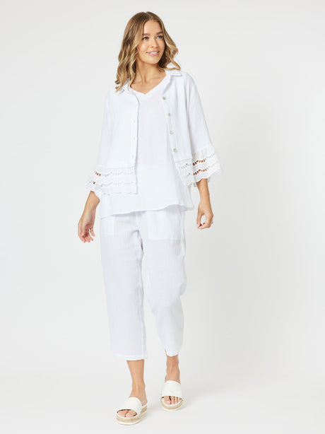 Threadz Libby Byron Cotton Shirt White