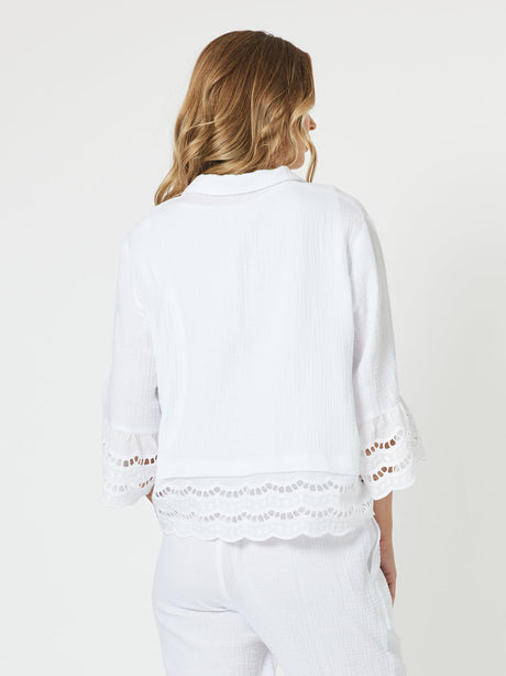 Threadz Libby Byron Cotton Shirt White