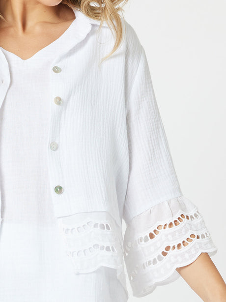 Threadz Libby Byron Cotton Shirt White