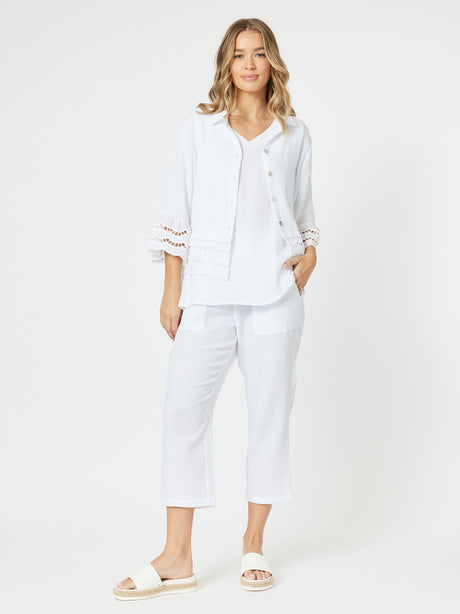 Threadz Libby Byron Cotton Shirt White