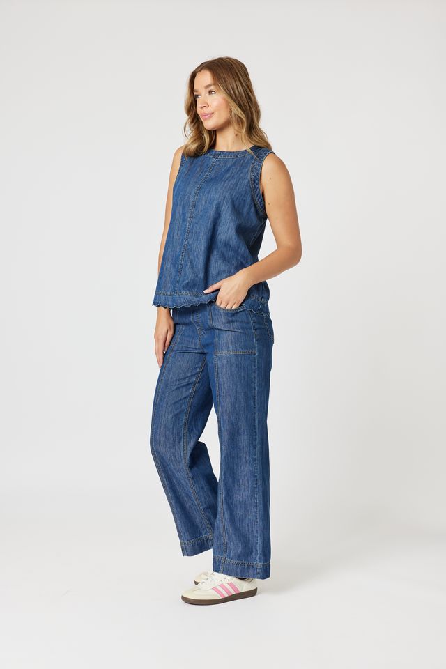 Threadz Charli Denim Top