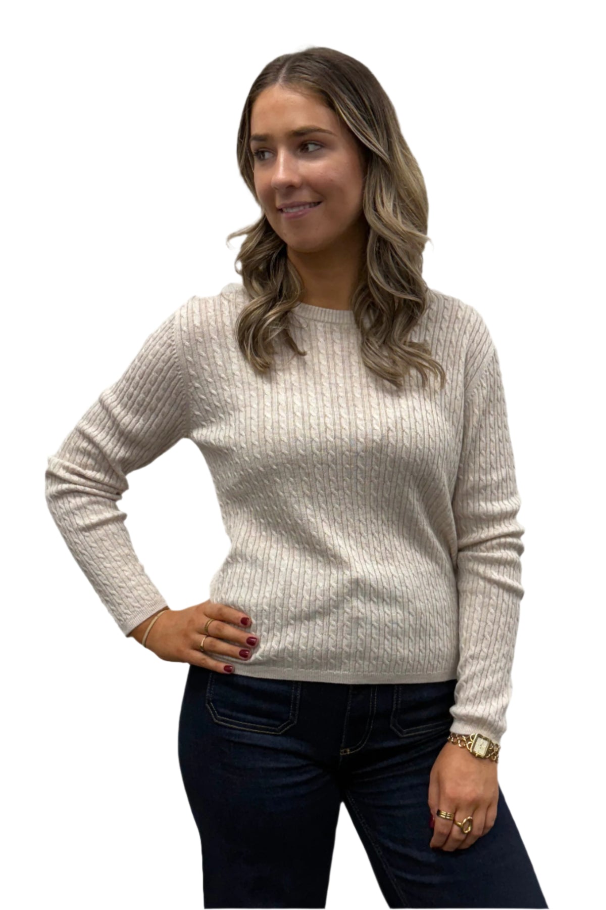 Slade Fine Knit Cable Jumper Black