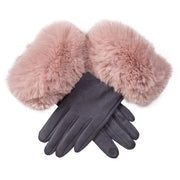 Dents Faux Suede Fur Cuff Glove