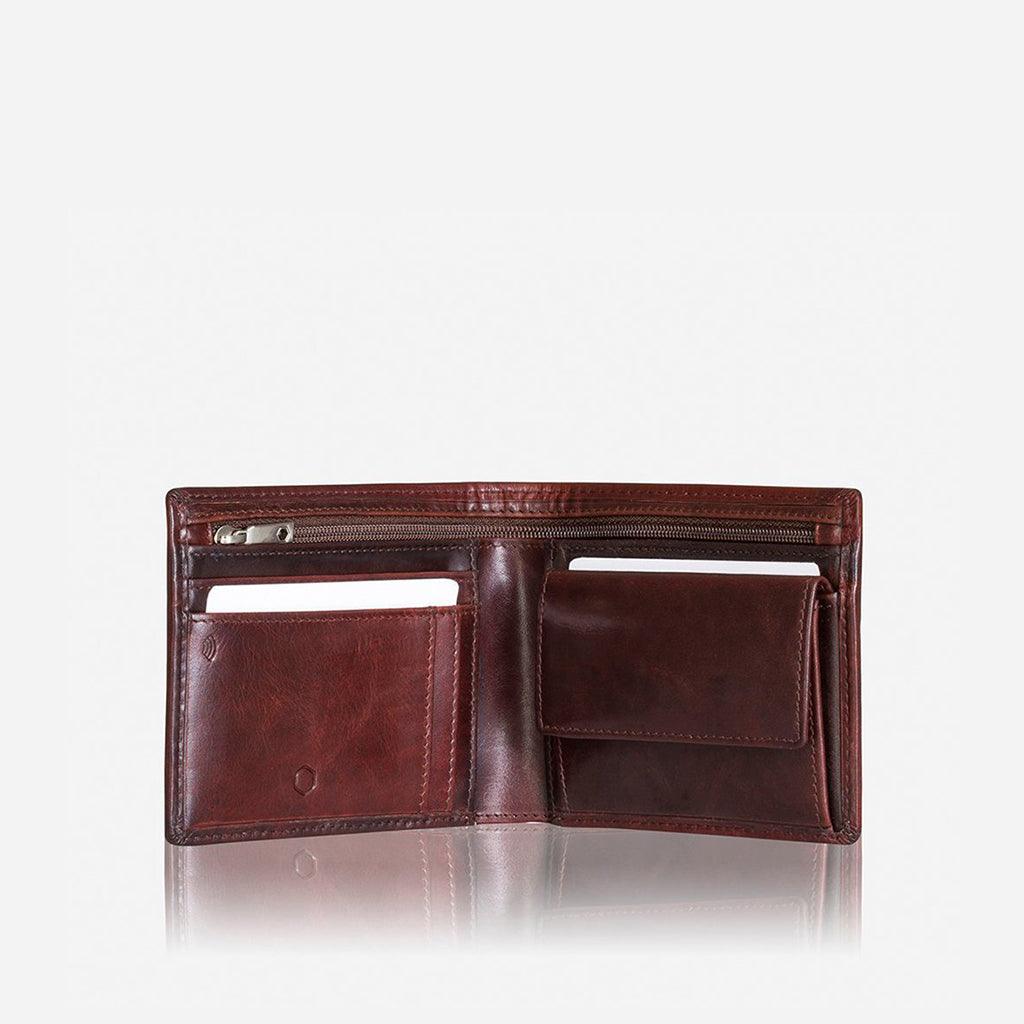 Jekyll & Hide Oxford Men's Medium Billfold Wallet With Coin, Coffee