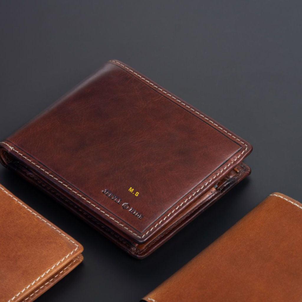 Jekyll & Hide Oxford Men's Medium Billfold Wallet With Coin, Coffee