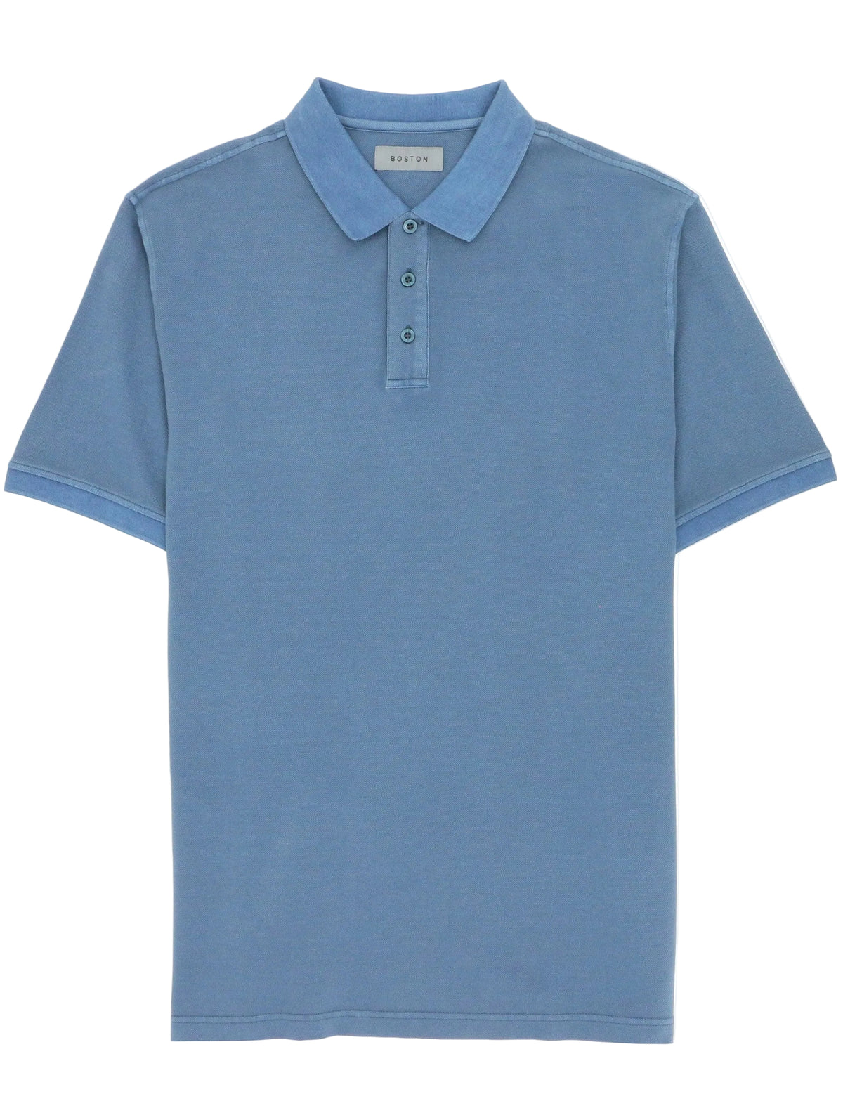 Blue polo shirt on a white background