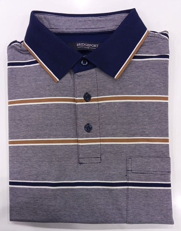 Bridgeport Double Mercerized Polo Navy