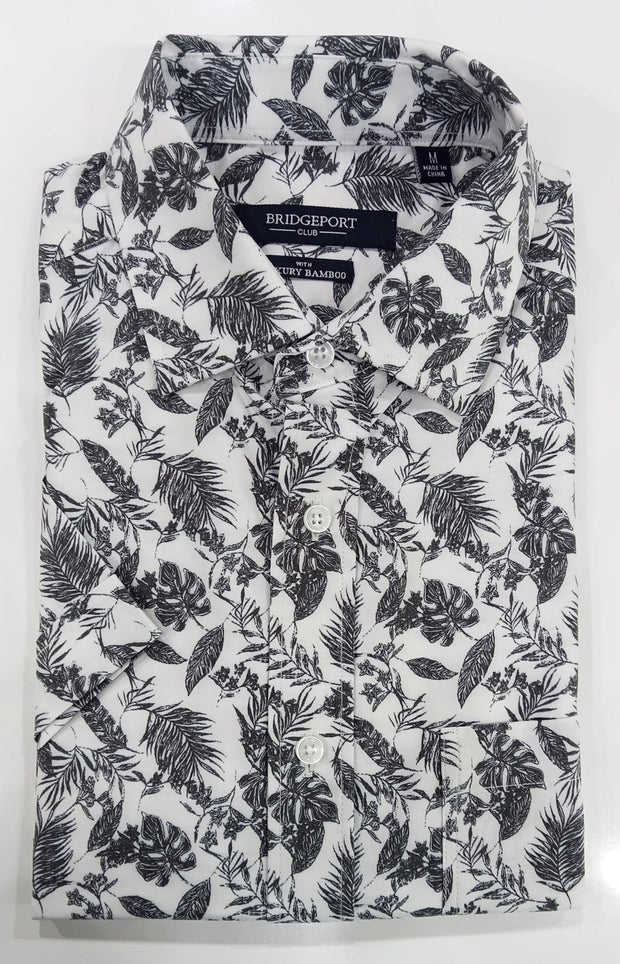 Bridgeport Bamboo Short Sleeve Shirt B & W