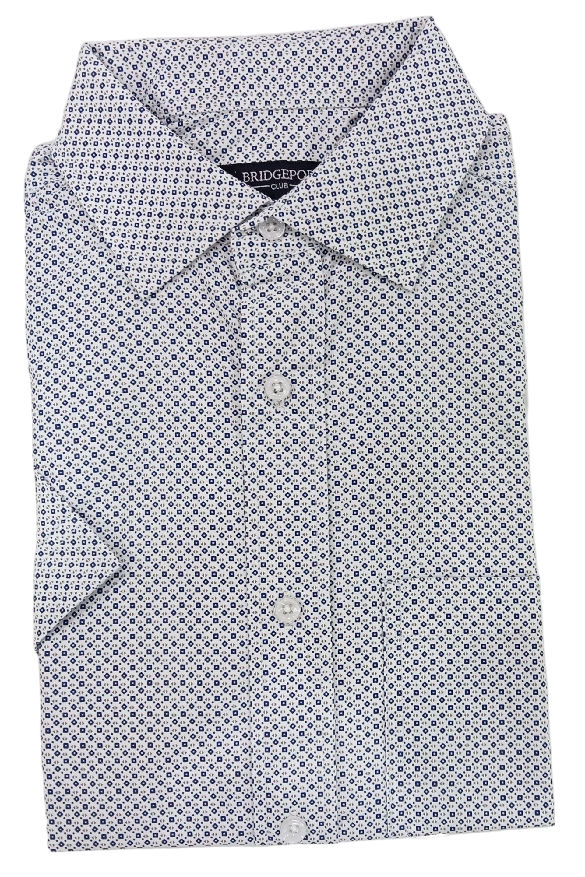 Folded shirt with a geometric pattern on a white background