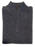Gray sweater with a zipper on a white surface