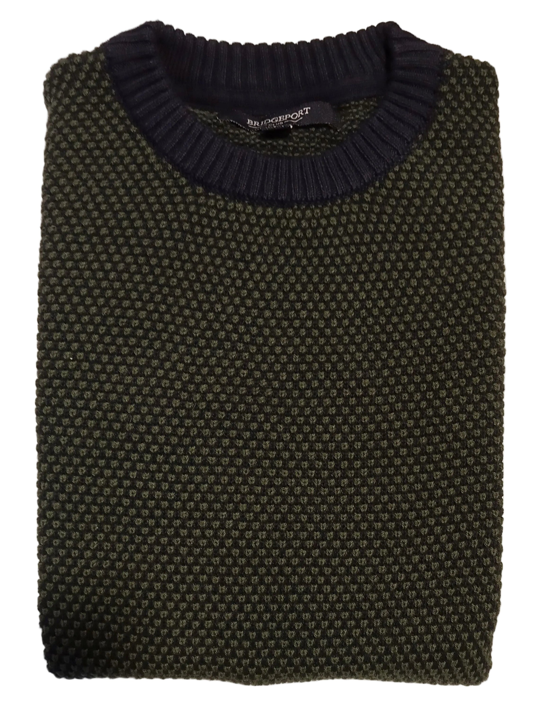 Bridgeport Knitted Crew Jumper Olive