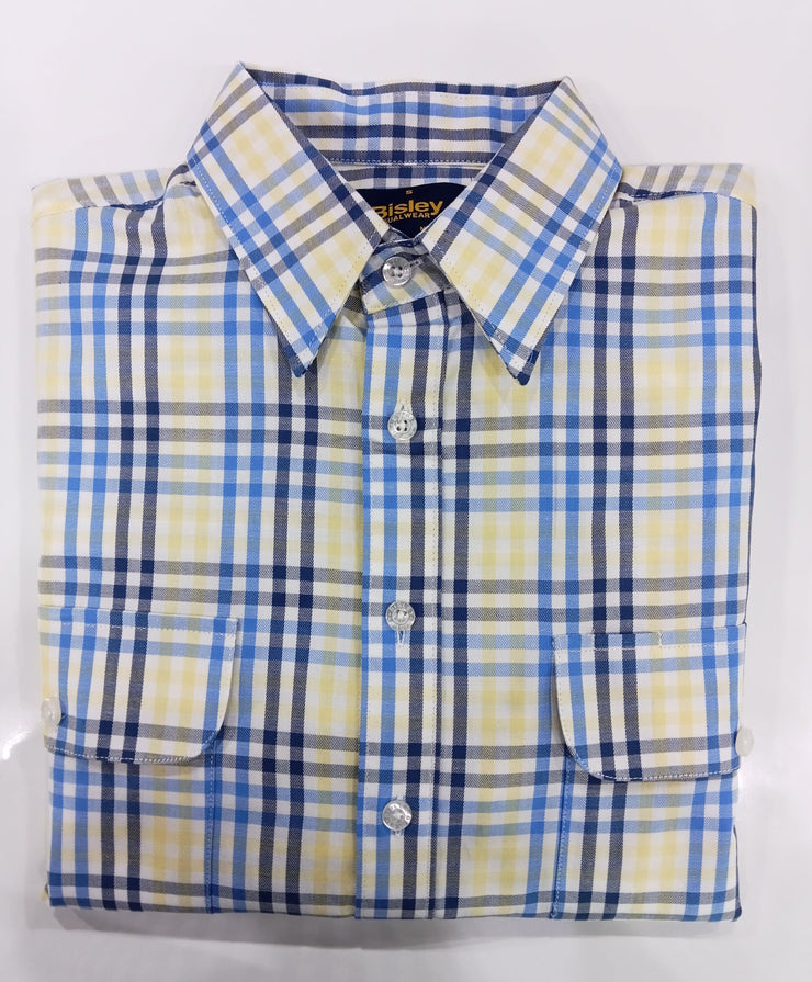 Bisley Cotton Long Sleeve 2 Pocket Shirt Yellow