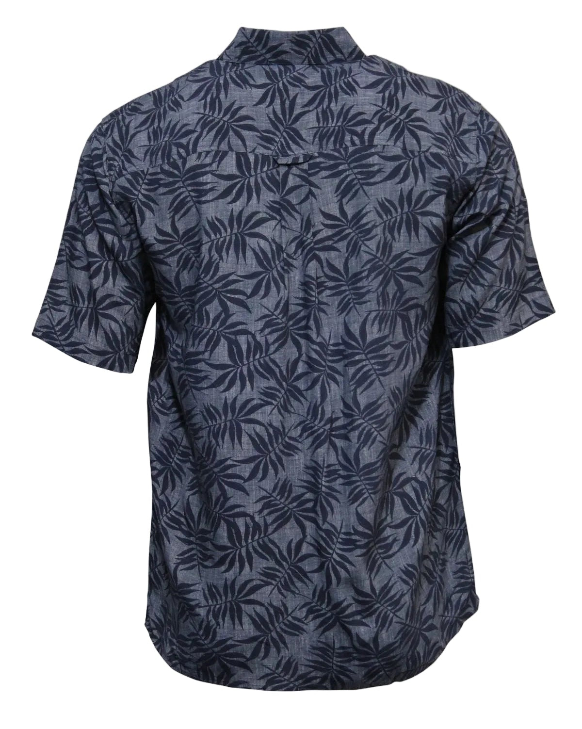 Short-sleeve shirt with leaf pattern on a white background