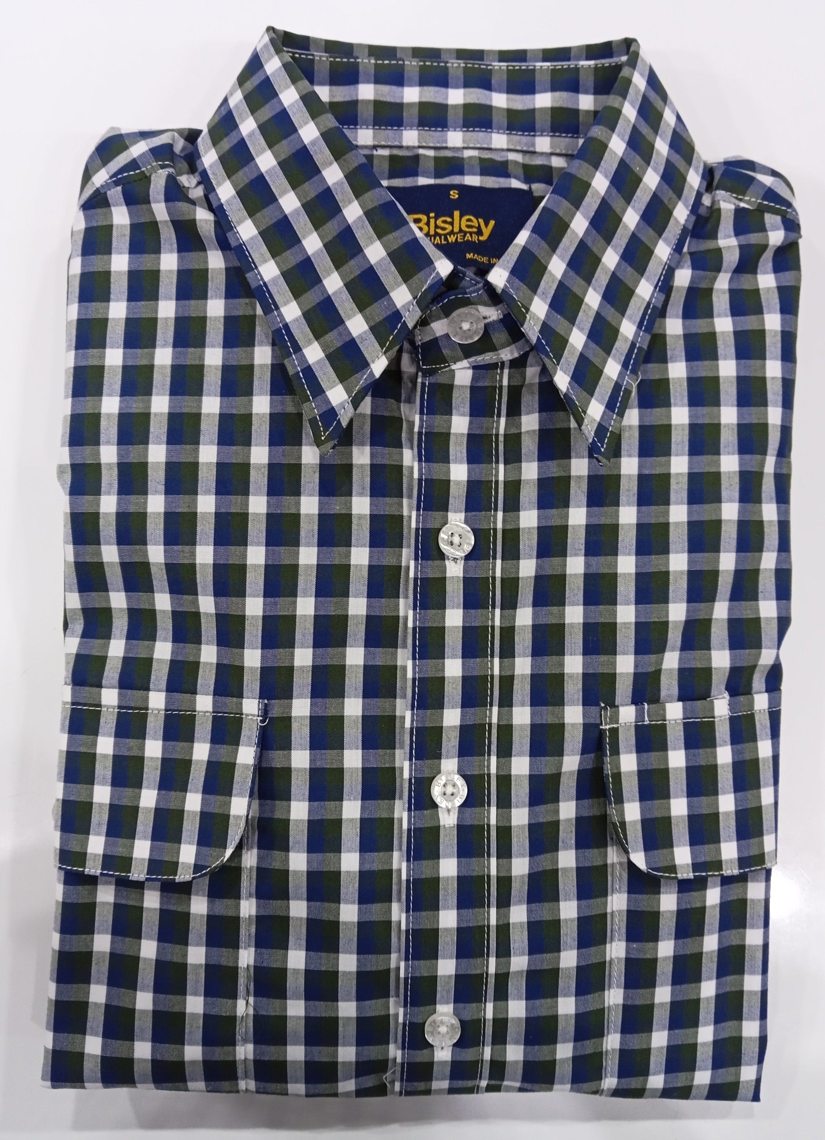 Bisley Casual Shirt S/S Small Check Green