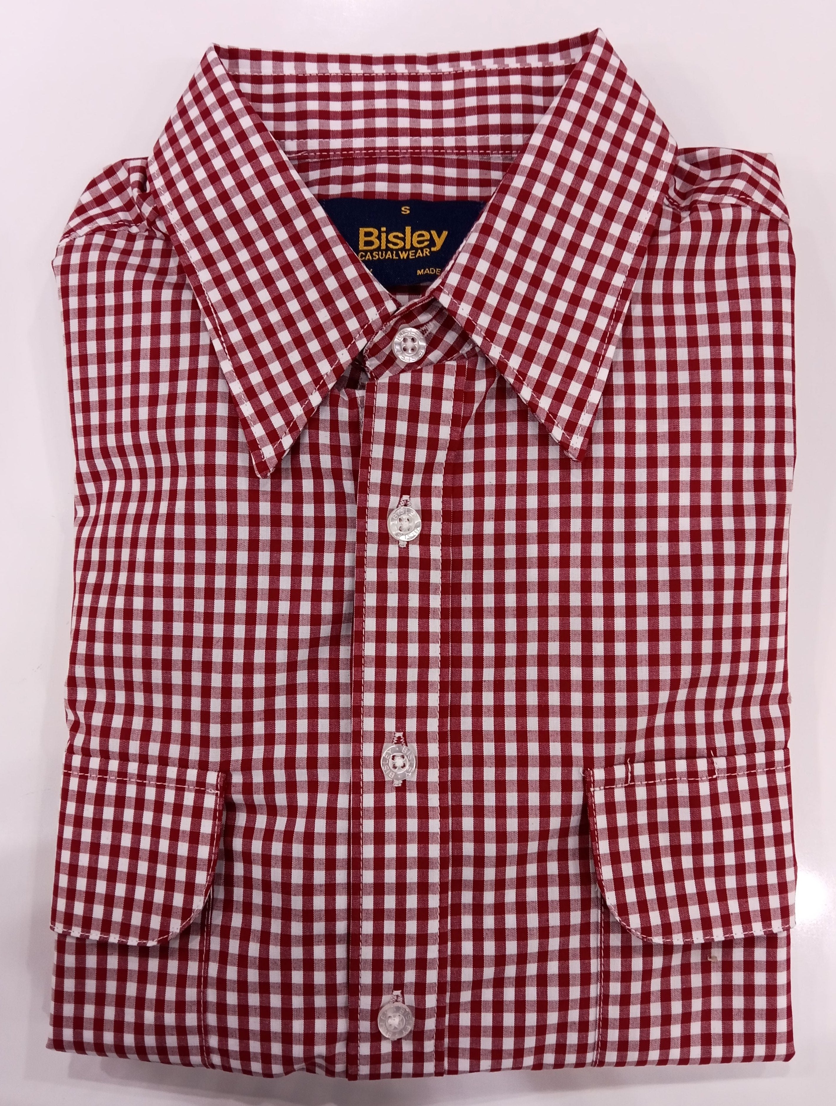 Bisley Casual Shirt S/S 2 Pocket Red