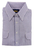 Folded checkered shirt with Bisley branding on a white background
