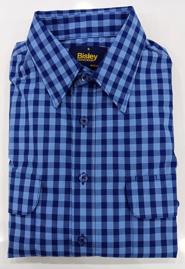 Bisley Casual Shirt L/S Med check Blue