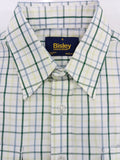 Green and white checkered shirt with Bisley label on a white background