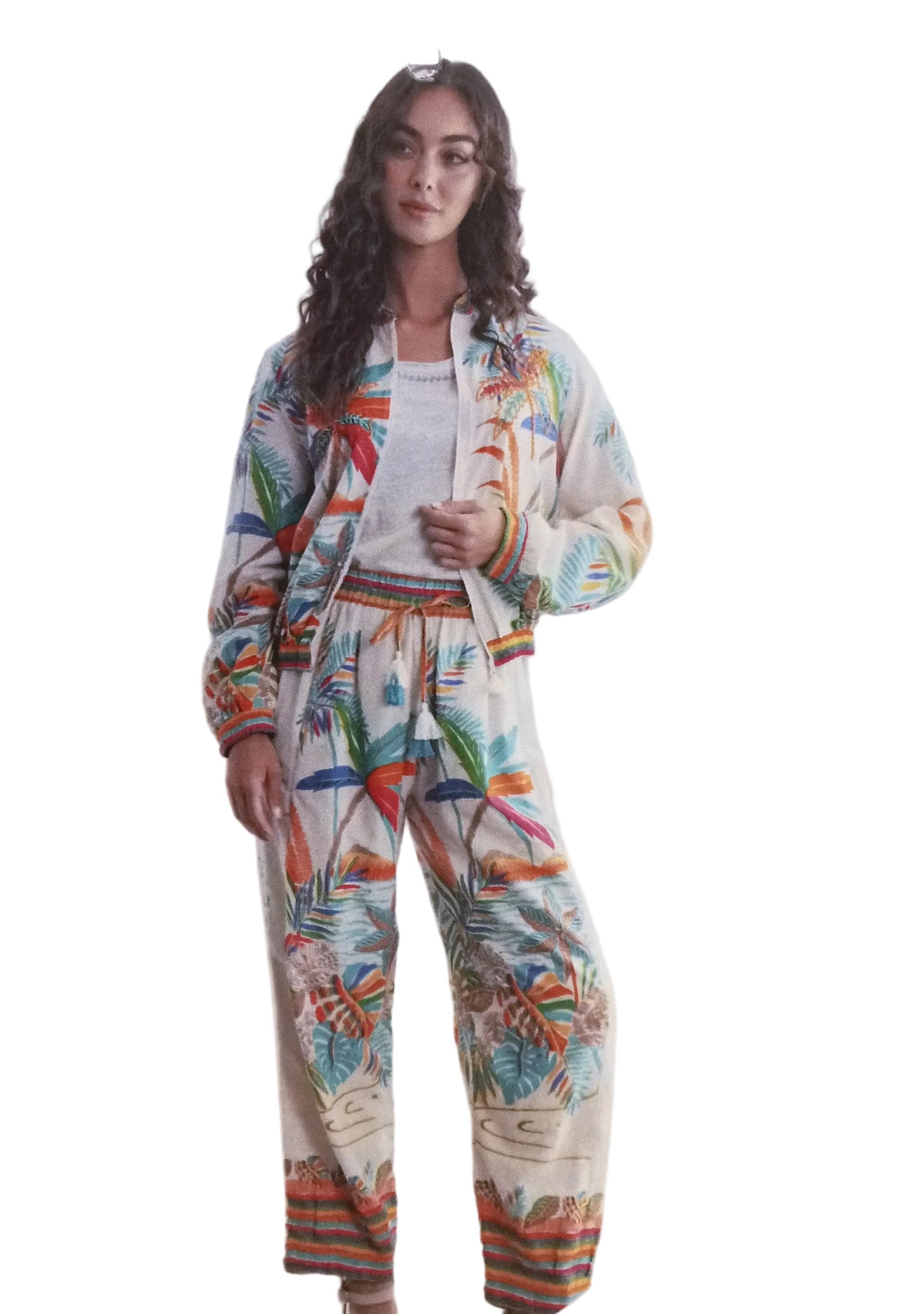 Caju Rainbow Palm Bomber Jacket