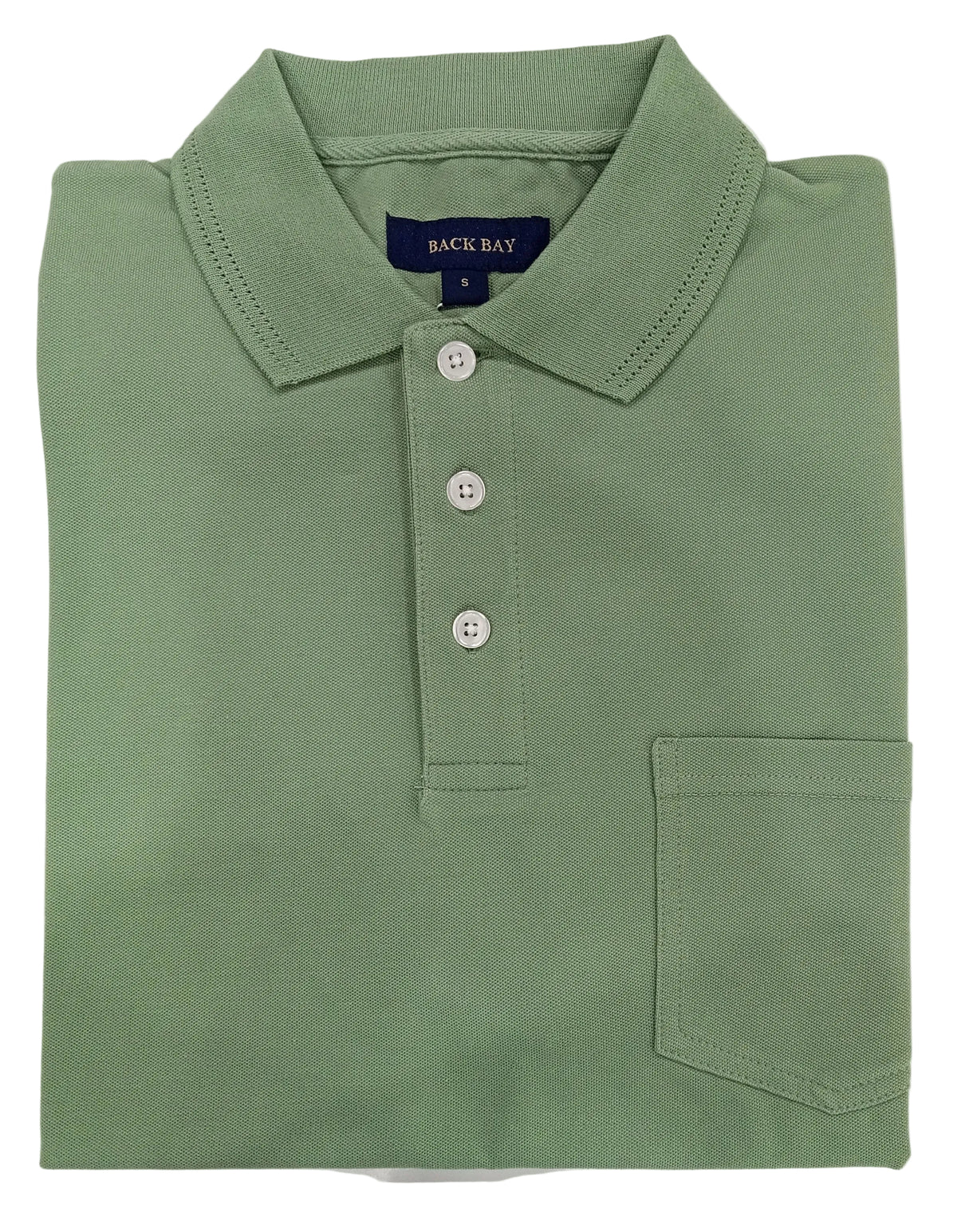 Back Bay Micro Pique Plain Polo Cactus