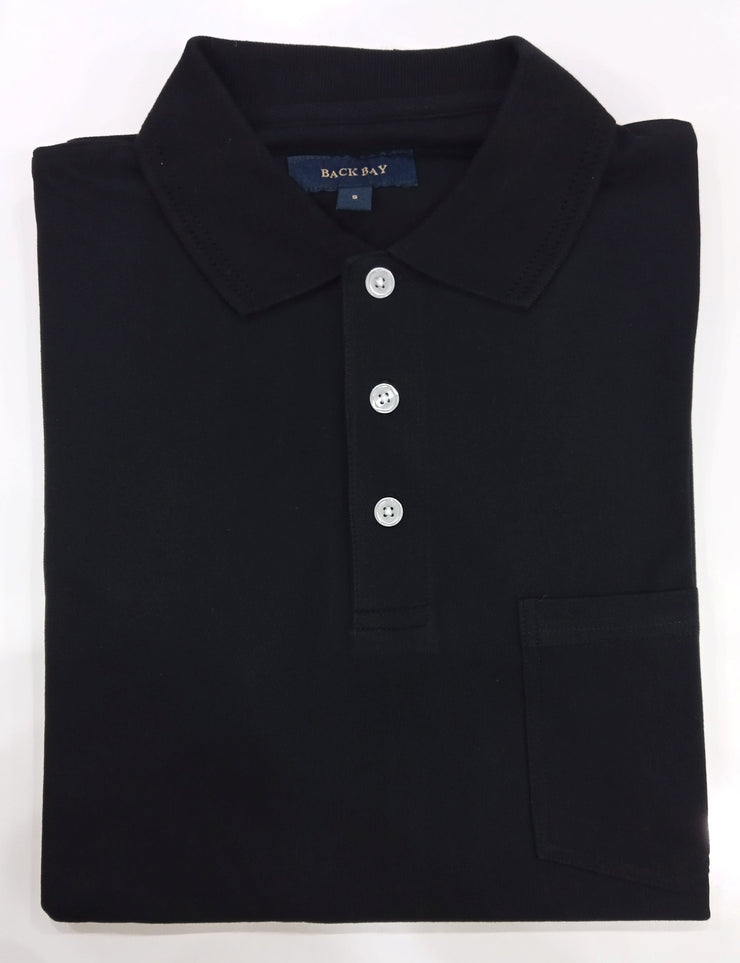 Back Bay Micro Pique Plain Polo black