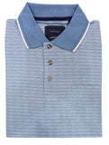 Mercerized Cotton Jacuard Polo Blue