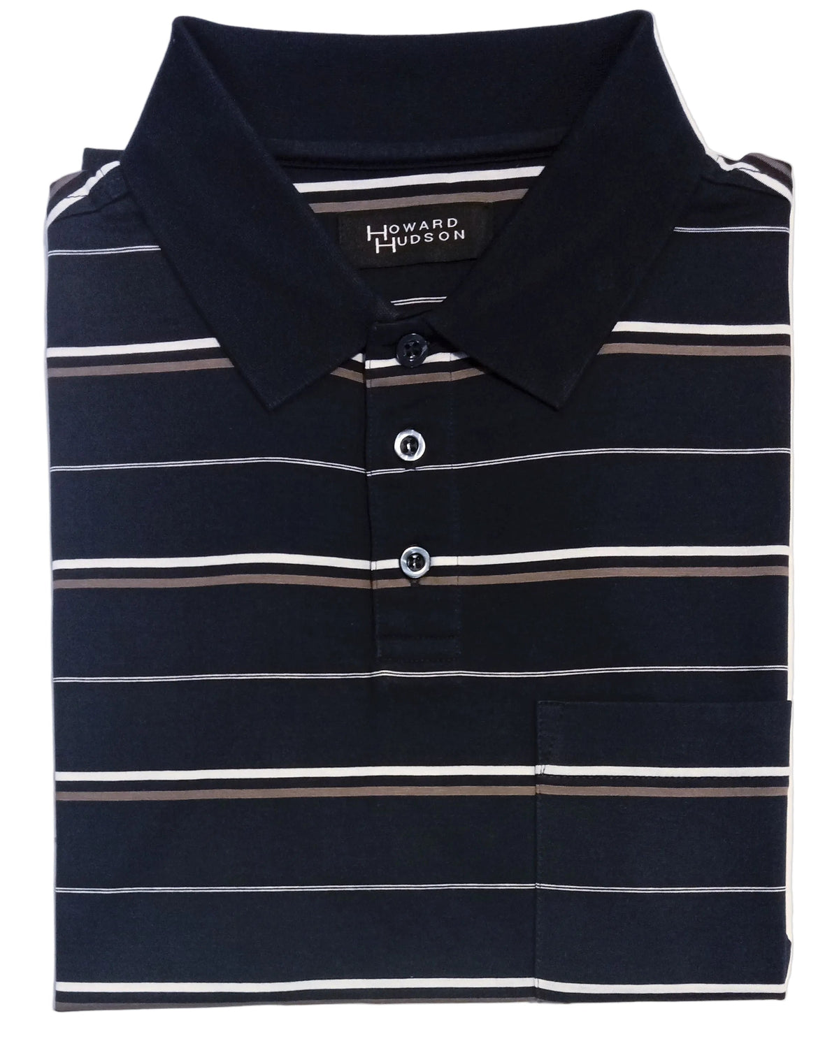 Howard Hudson Navy Stripe S/S Polo