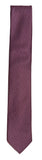 A textured purple necktie laid flat on a white surface next to a partially opened white gift box containing accessories.
