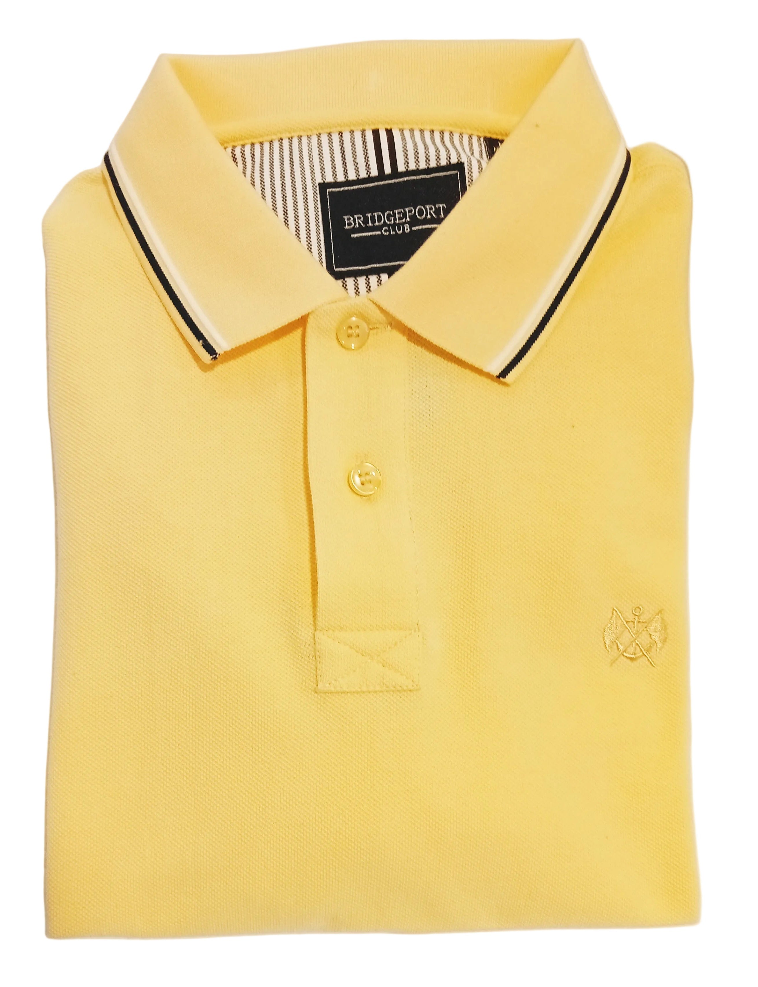 Bridgeport Mens Woven Polo Shirt - Lemon