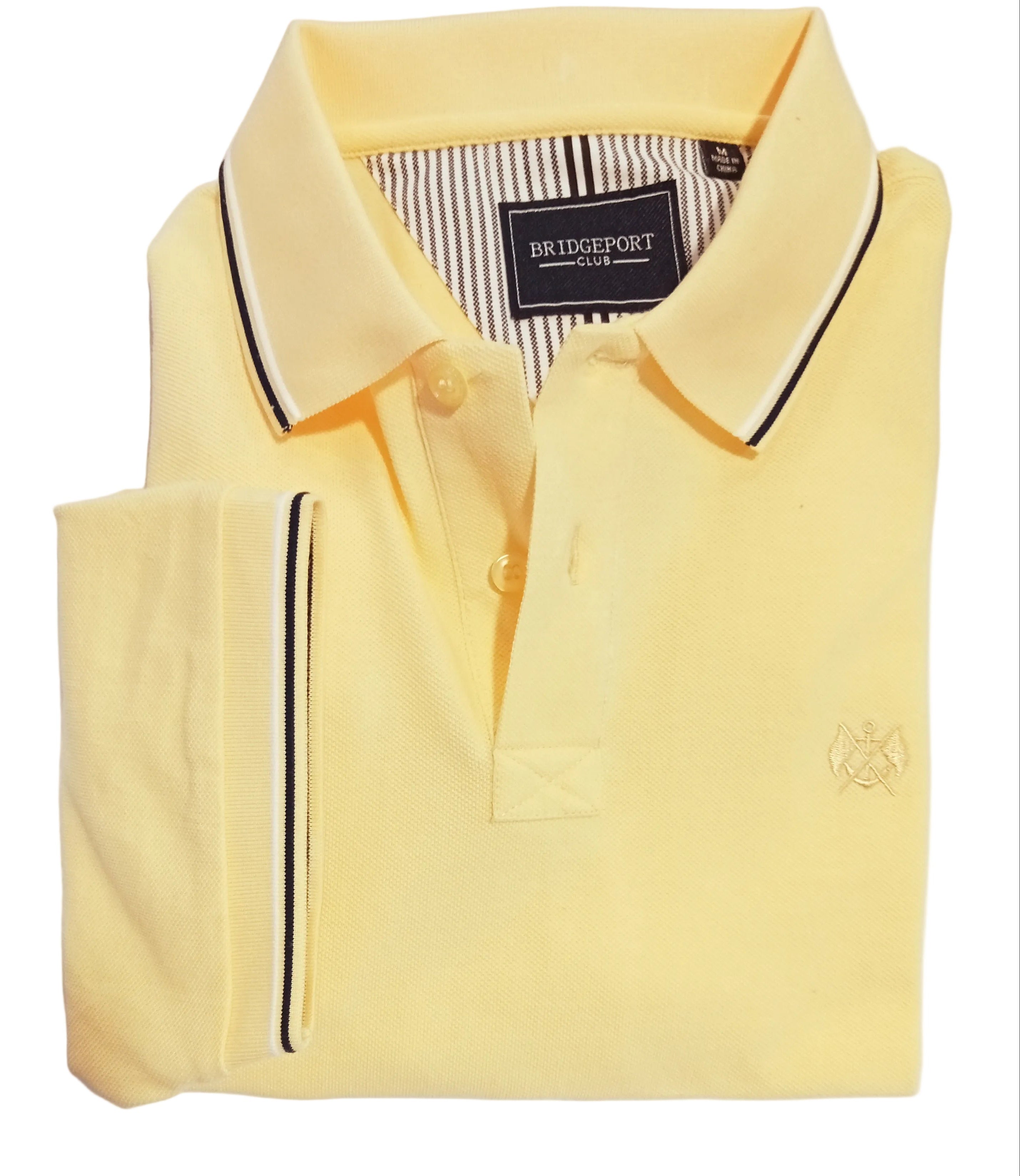 Bridgeport Mens Woven Polo Shirt - Lemon