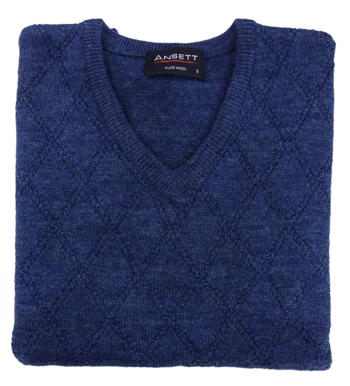 Ansett Jumper Pure New Wool Vee Neck