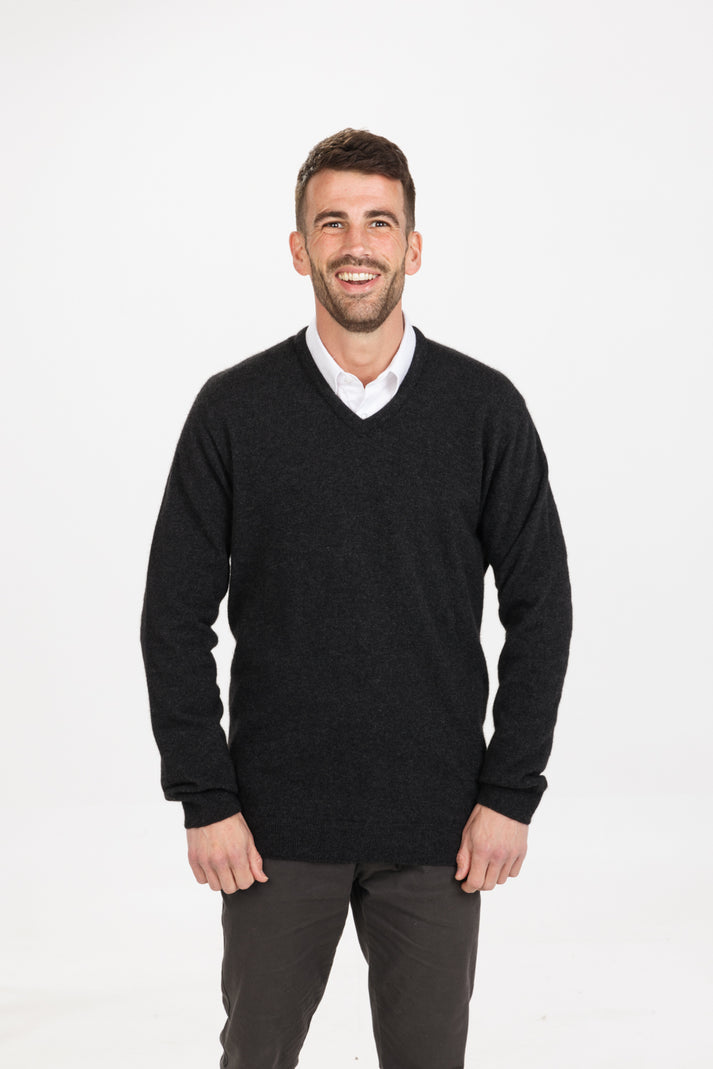 Possum Vee Neck Plain Sweater