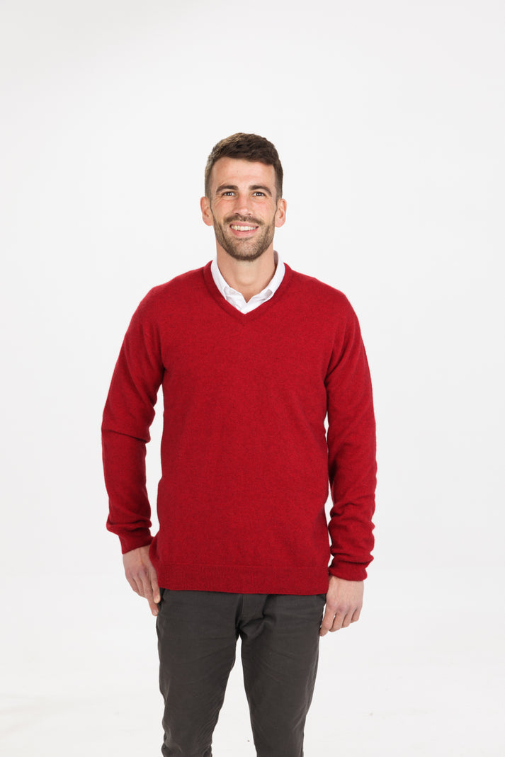 Possum Vee Neck Plain Sweater