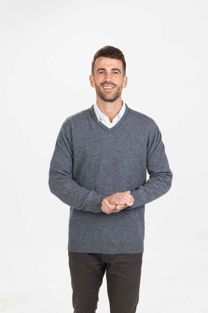 Possum Vee Neck Plain Sweater