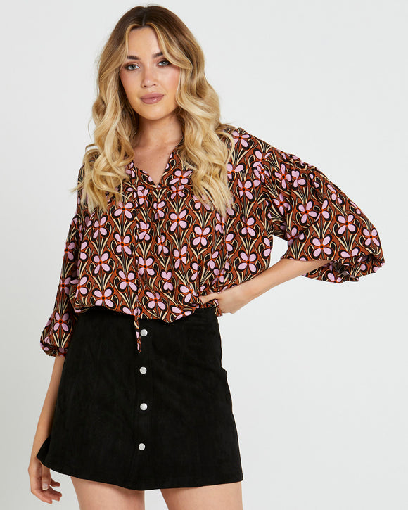 Angela Balloon Sleeve Top