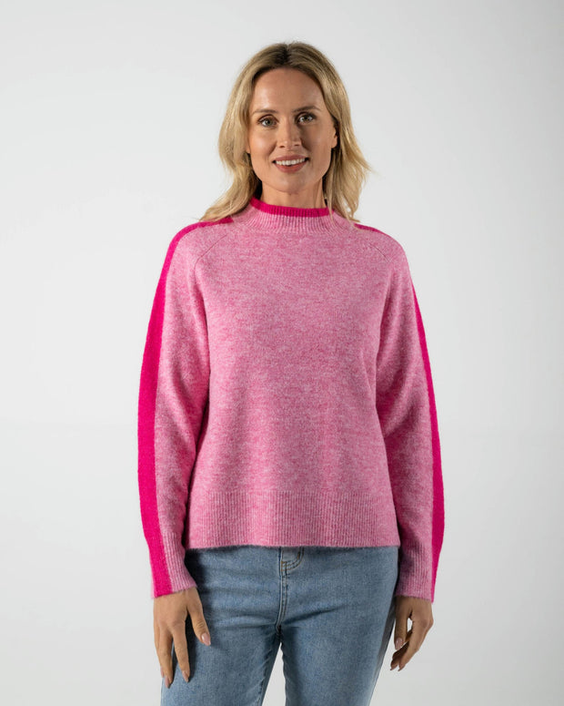 <strong>See Saw Mock Neck Trim Sweater</strong>