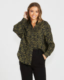 SASS Theo Oversized Shirt Khaki Animal