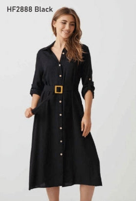 Holmes & Fallon Button Through Shirt Dress W Belt