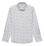 Floral patterned shirt on a white background