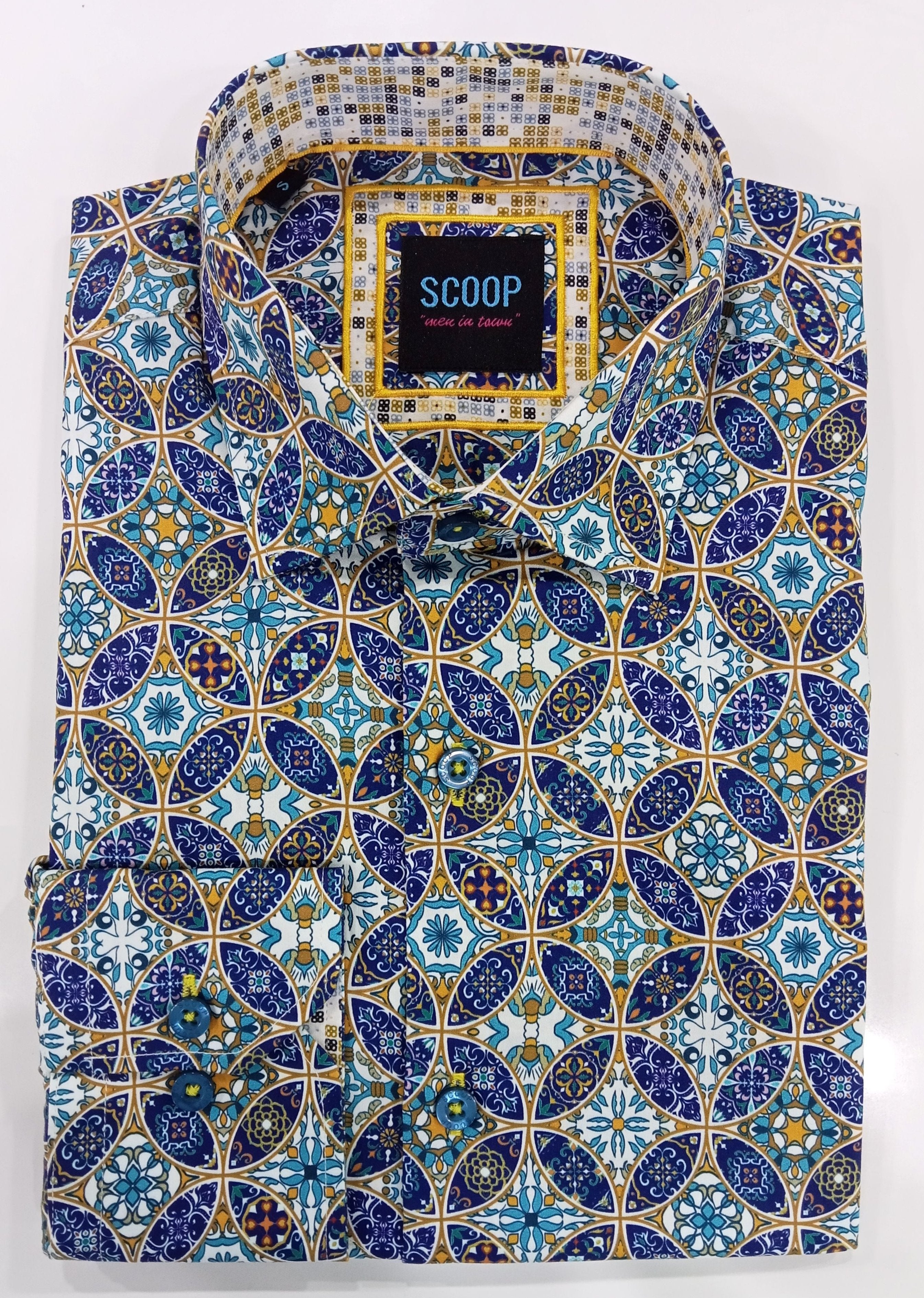 Scoop Texis Indigo Long Sleeve Fashion Shirt