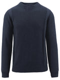 Navy blue sweater on a white background